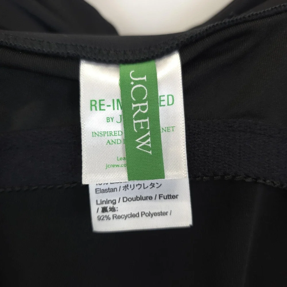 J Crew Swimsuit Womens Size 2 Black One Piece Ruched‎ Bust Recycled Lined BR018